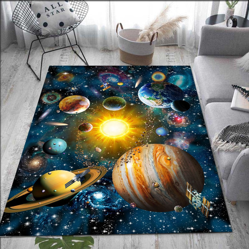 ALDO Home & Kitchen>Area Rugs>Carpet Modern 3D Universe Planet Decoration Rug Carpet