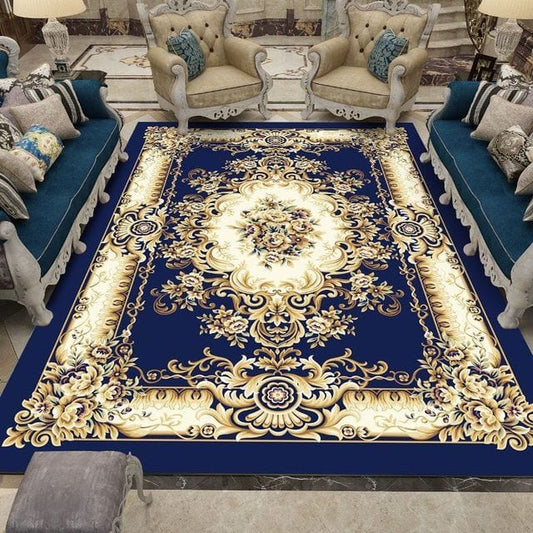 ALDO Home & Kitchen>Area Rugs>Carpet New 2 feet Wide x 3 feet Long / Polyester / Multicolor Royal Blue Style Design  Luxury Non-Slip  Rug Carpet