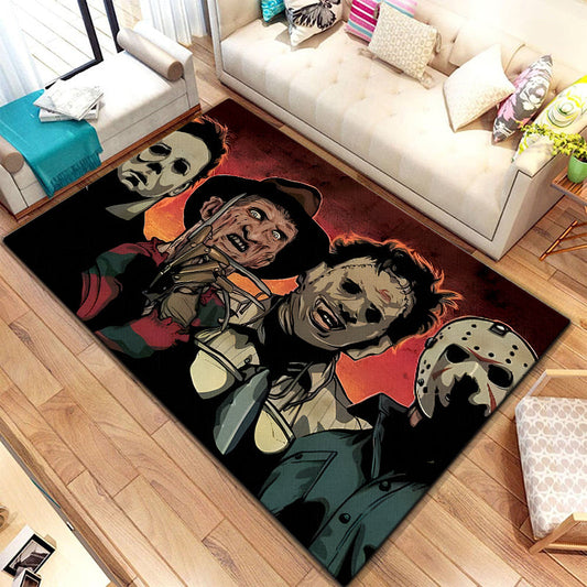 ALDO Home & Kitchen>Area Rugs>Carpet New 2 Ft x 3 Ft Long / Polister / Multicolor Horror Halloween Series Movie Characters Anti Slip Rug Carpet