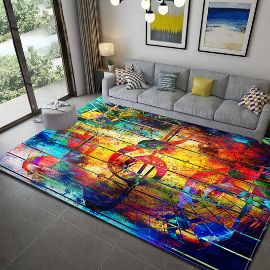 ALDO Home & Kitchen>Area Rugs>Carpet New 5 Ft Long 3.3 Ft Wide / polyester / Multicolor Modern 3D Rainbow Color of Music Universal Decoration Non-Slip  Rug Carpet