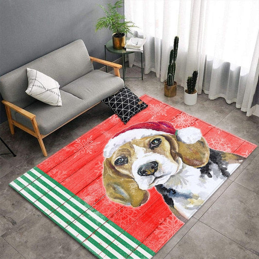 ALDO Home & Kitchen>Area Rugs>Carpet New 5 Ft Long 3.3 Ft Wide / polyester / Red Lovely Dog Decoration Rug Carpet