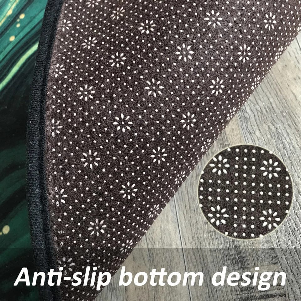 ALDO Home & Kitchen>Area Rugs>Carpet Versace Style Black and Gold Luxury Non-Slip Round Rug Carpet
