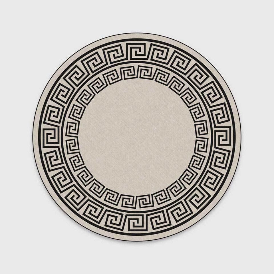 ALDO Home & Kitchen>Area Rugs>Carpet Versace Style Black and Gold Luxury Non-Slip Round  Rug Carpet
