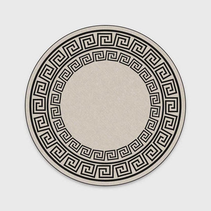 ALDO Home & Kitchen>Area Rugs>Carpet Versace Style Black and Gold Luxury Non-Slip Round  Rug Carpet