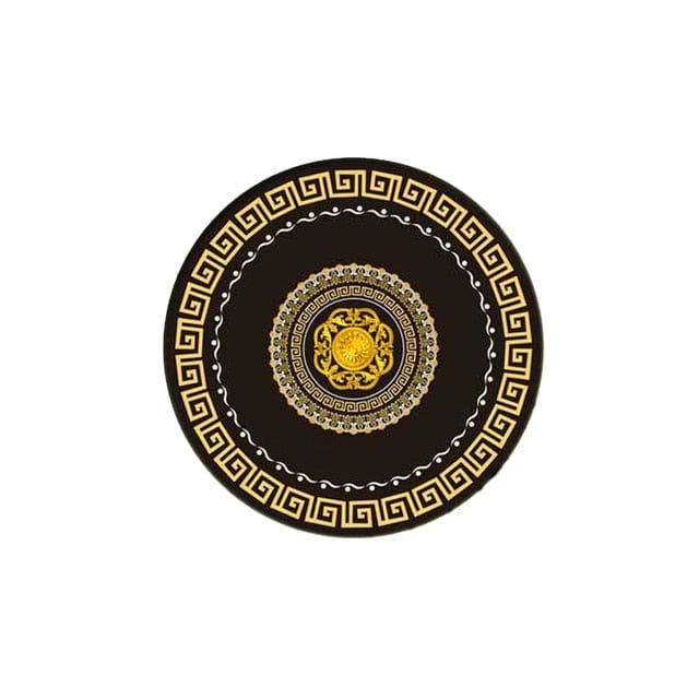 ALDO Home & Kitchen>Area Rugs>Carpet Versace Style Black and Gold Luxury Non-Slip Round Rug Carpet
