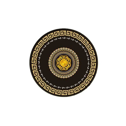 ALDO Home & Kitchen>Area Rugs>Carpet Versace Style Black and Gold Luxury Non-Slip Round Rug Carpet