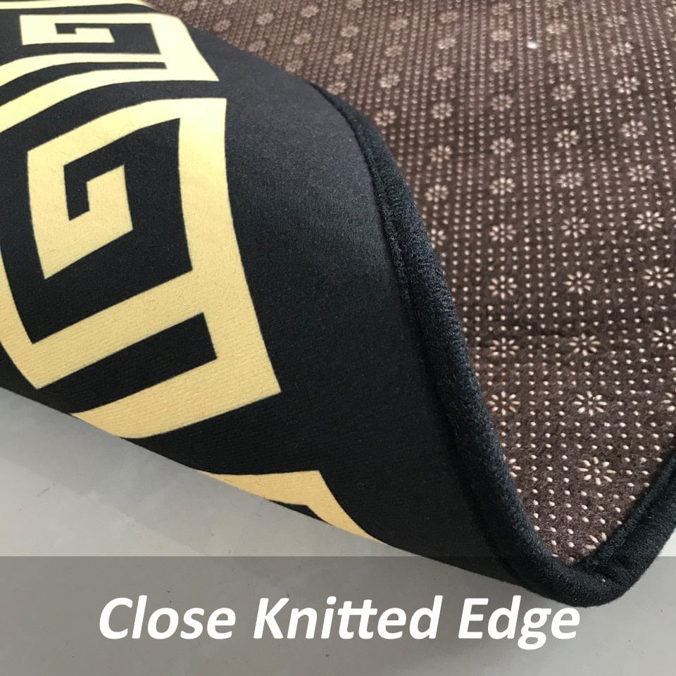ALDO Home & Kitchen>Area Rugs>Carpet Versace Style Black White and Gold Luxury Non-Slip Round  Rug Carpet