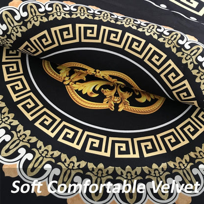 ALDO Home & Kitchen>Area Rugs>Carpet Versace Style Black White and Gold Luxury Non-Slip Round  Rug Carpet