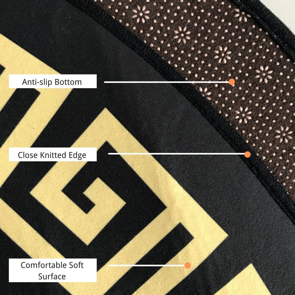 ALDO Home & Kitchen>Area Rugs>Carpet Versace Style Black White and Gold Luxury Non-Slip Round  Rug Carpet
