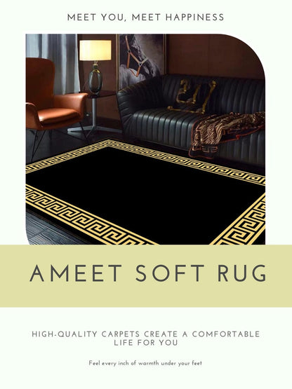 ALDO Home & Kitchen>Area Rugs>Carpet Versace Style Designer Black and White Luxury Non-Slip Rug Carpet