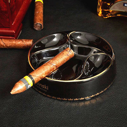 ALDO Home & Kitchen>Ashtray Luxury Hand Made Fine Ceramic Pipe and Sigar  Ashtrays Exlusive Design with Real Gold Leaf by Lubinski