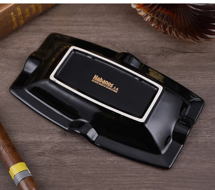 ALDO Home & Kitchen>Ashtray Luxury Hand Made Fine Ceramic Sigar and Cigarette Cohiba Yellow Ashtrays Exlusive New Design with Real Gold Leaf