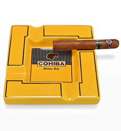 ALDO Home & Kitchen>Ashtray Luxury Style Hand Made Fine Ceramic Large Designer Cigars Cohiba Yellow Ashtrays With Real Gold Leaf