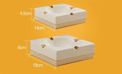ALDO Home & Kitchen>Ashtray Versace Gold Crown Style Handmade Fine Ceramic Designer Ashtray With Real Gold Leaf
