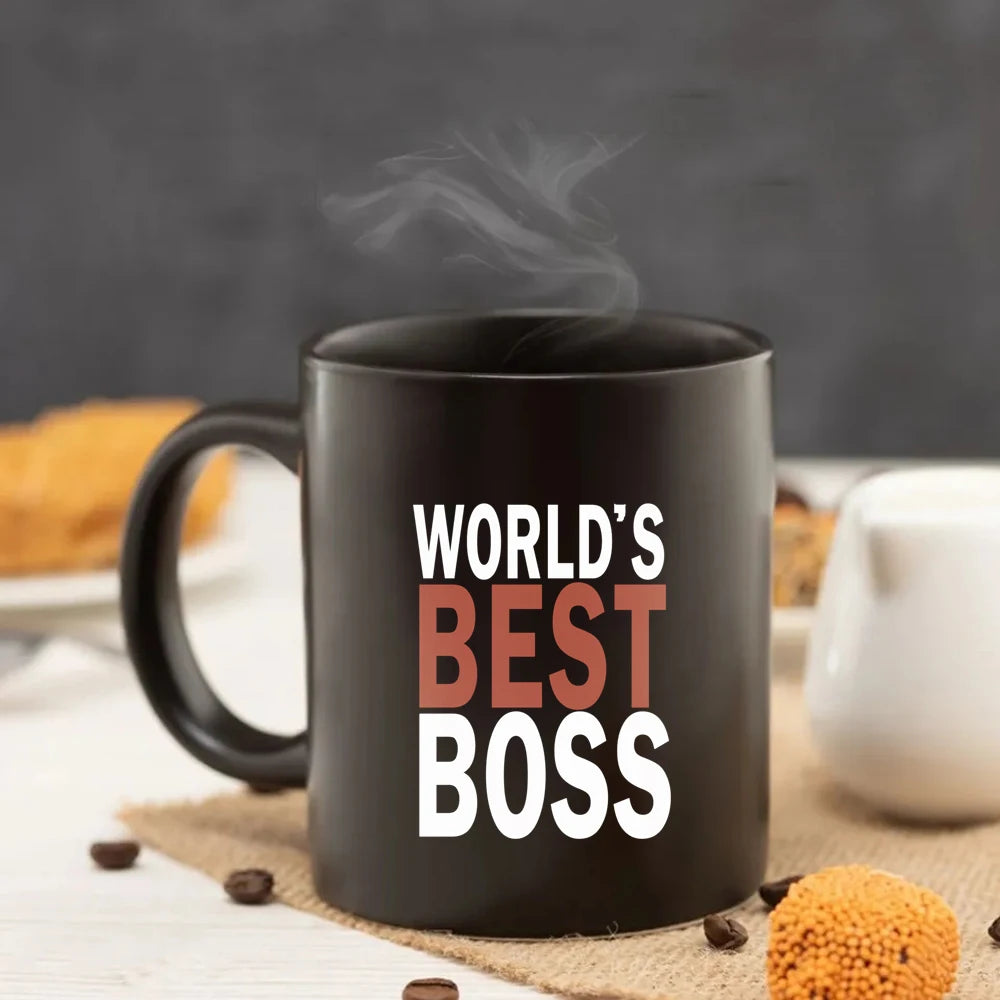 ALDO Home & Kitchen>Cups, Mugs, & Saucers Best Boss Ever 11oz Black Ceramic Coffee Tea Funny Cup