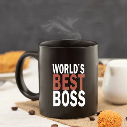 ALDO Home & Kitchen>Cups, Mugs, & Saucers Best Boss Ever 11oz Black Ceramic Coffee Tea Funny Cup