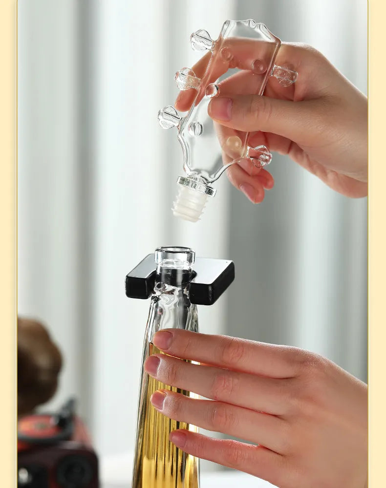 ALDO Home & Kitchen>Cups, Mugs, & Saucers Crystal Led Free Glass Gutar Decanter Bottle Two  Glasses and Holder Set For Liquor Wine Whisky Vodka