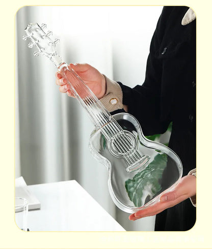 ALDO Home & Kitchen>Cups, Mugs, & Saucers Crystal Led Free Glass Gutar Decanter Bottle Two  Glasses and Holder Set For Liquor Wine Whisky Vodka