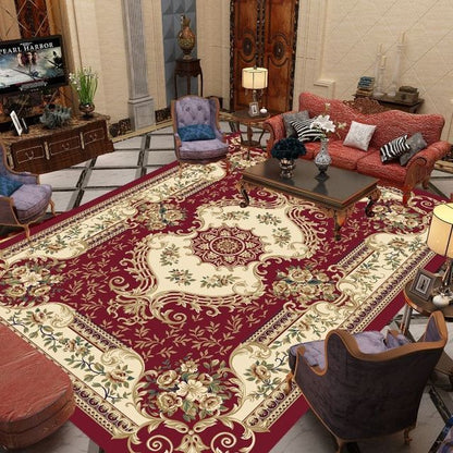 ALDO Home & Kitchen>Cups, Mugs, & Saucers New 2 feet Wide x 3 feet Long / Polyester / Multicolor Luxury Royal Red Design Non-Slip Rug Carpet
