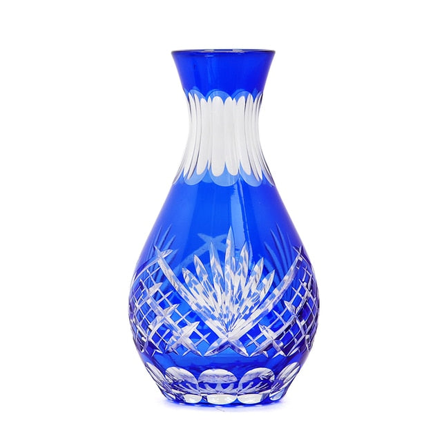 ALDO Home & Kitchen>Cups, Mugs, & Saucers New Blue / Cristal / 8 oz Luxury Japanese Style Hand Cut and Blown Crystal Wine Whisky Decanter