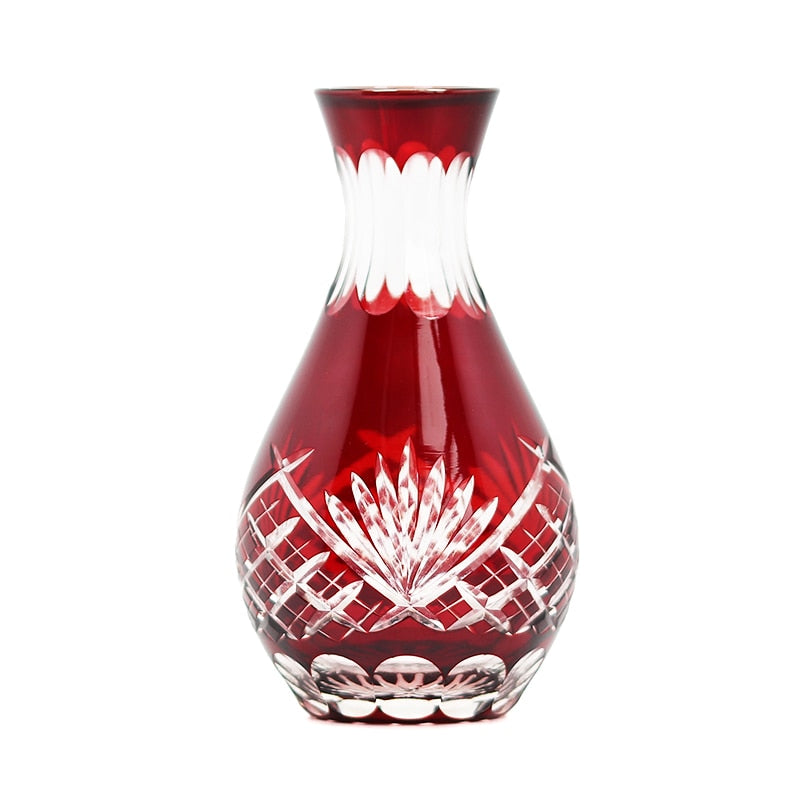 ALDO Home & Kitchen>Cups, Mugs, & Saucers New / Cristal / 10 oz Luxury Japanese Style Hand Cut and Blown Crystal Wine Whisky Red Decanter with Two Glass's Set