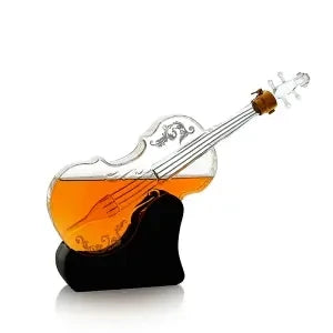 ALDO Home & Kitchen>Cups, Mugs, & Saucers New / Crystal Led Free / 38.5cm in length 5.4cm in thickness Elegant Violin Crystal Led Free Golden Decanter Bottle With Holder For Wine Whisky Vodka