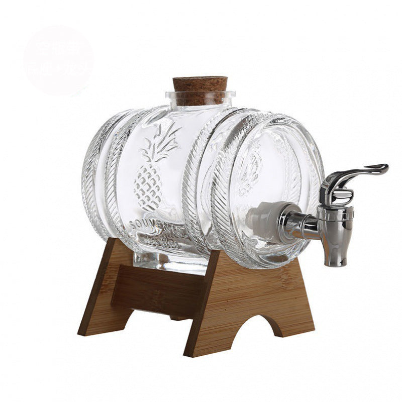 ALDO Home & Kitchen>Cups, Mugs, & Saucers New / Led Free Glass / 15 cm toll and 15.2 cm long / 5.9" toll and 6" long Barrel Design Crystal Glass Led Free 1000 ml Decanter For Liquor Wine Whisky Vodka