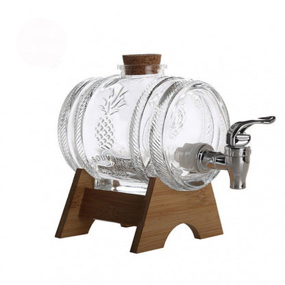 ALDO Home & Kitchen>Cups, Mugs, & Saucers New / Led Free Glass / 15 cm toll and 15.2 cm long / 5.9" toll and 6" long Barrel Design Crystal Glass Led Free 1000 ml Decanter For Liquor Wine Whisky Vodka