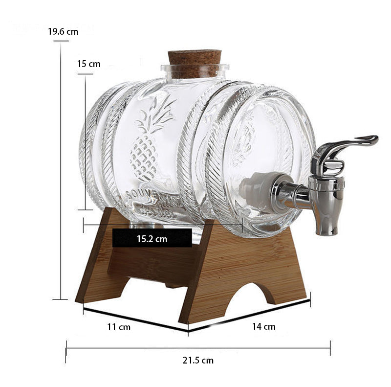 ALDO Home & Kitchen>Cups, Mugs, & Saucers New / Led Free Glass / 15 cm toll and 15.2 cm long / 5.9" toll and 6" long Barrel Design Crystal Glass Led Free 1000 ml Decanter For Liquor Wine Whisky Vodka