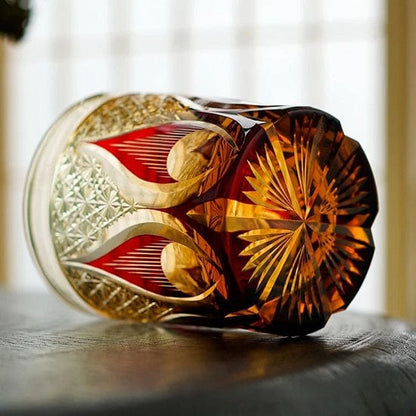 ALDO Home & Kitchen>Cups, Mugs, & Saucers Private Collection Japanese Kiriko Style Bohemian Hand Cut and Blown Lead Free Crystal Whiskey Glasses