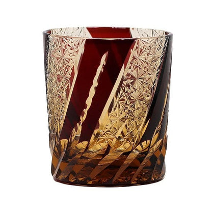 ALDO Home & Kitchen>Cups, Mugs, & Saucers Red / Lead free Crystal Private Collection Japanese Kiriko Style Delicate Hand Cut and Blown Lead Free Crystal Whisky Cocktail and Vodka Glass