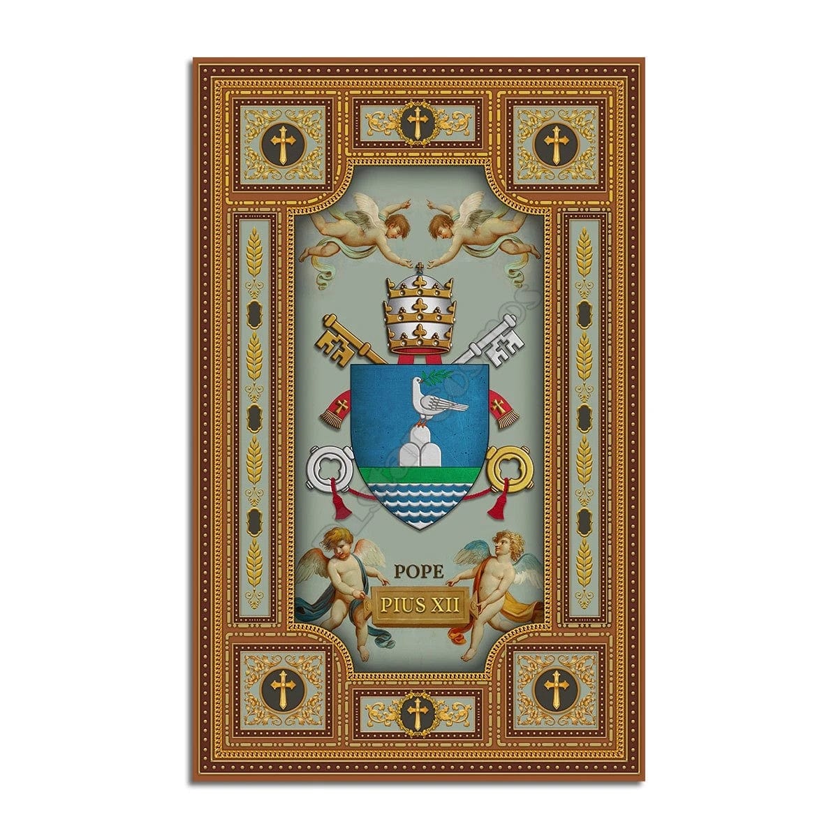 ALDO Home & Kitchen>Cups, Mugs, & Saucers Vatican Coat Of Arms For Pope Pius XII Christian 3 D Luxury Non-Slip Stain Resistant Rug Carpet