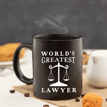 ALDO Home & Kitchen>Cups, Mugs, & Saucers World's Greatest Lawyer Ever 11oz Black Ceramic Coffee Tea Funny Cup