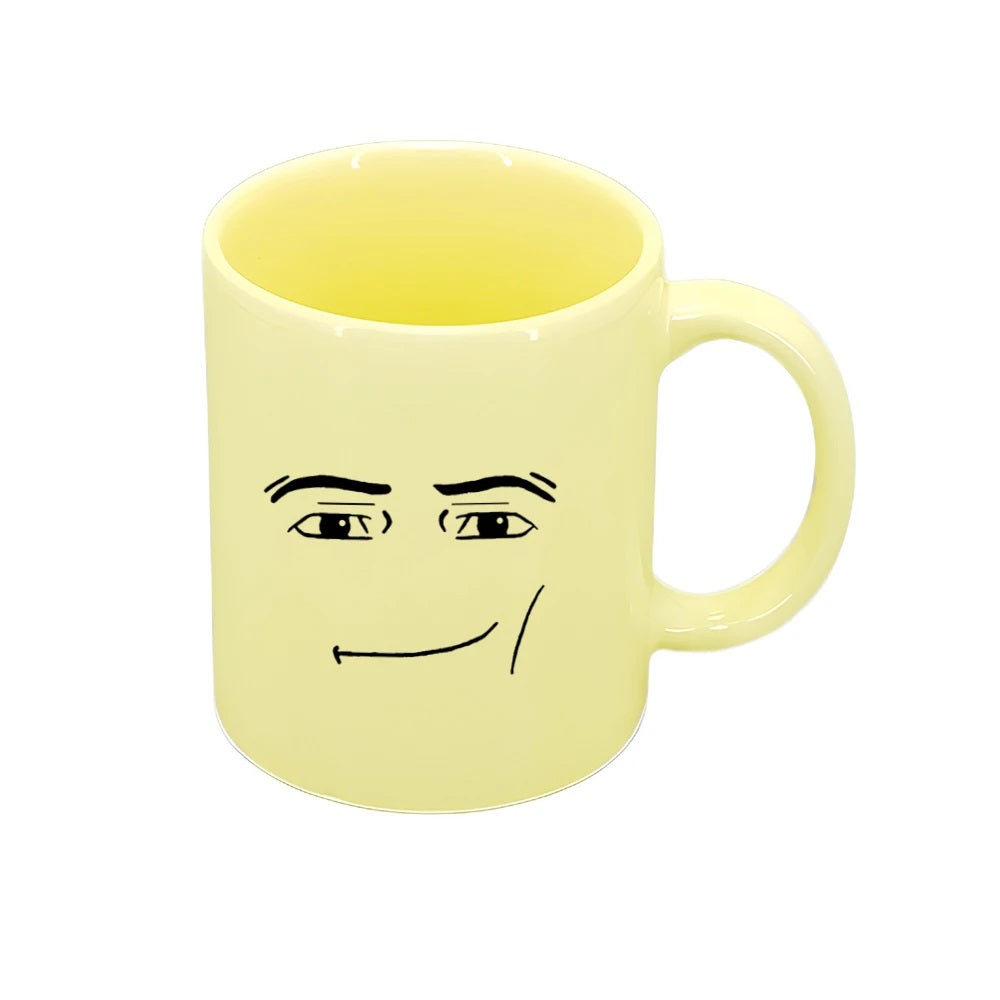 ALDO Home & Kitchen>Cups, Mugs, & Saucers Yellow Mug Man Man and Woman Face Ceramic Coffee Tea Funny Mug Cup
