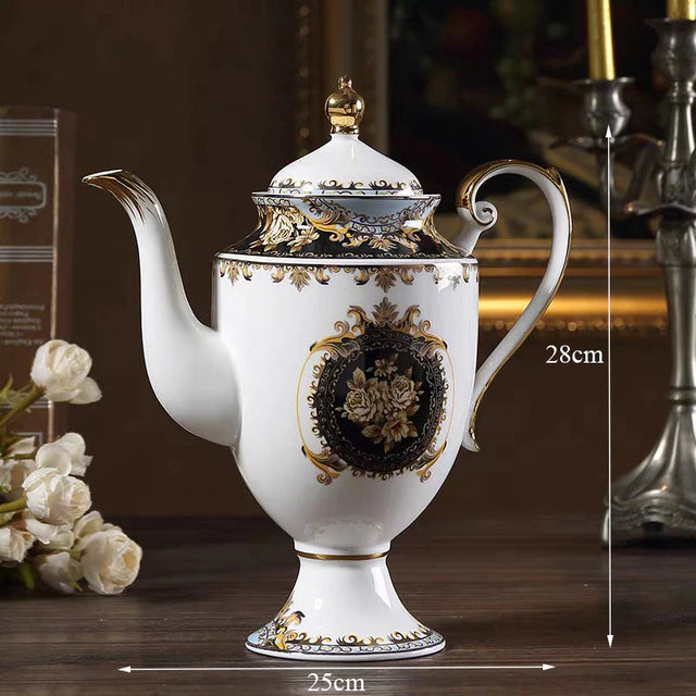 ALDO Home & Kitchen>Dinner Set new / Porcelain / Cofee/Tea Pot Luxury English Royal Style Hand Made Fine Porcelain Bone China with Real  24 Karat Gold Plated Coffee and Tea Sets
