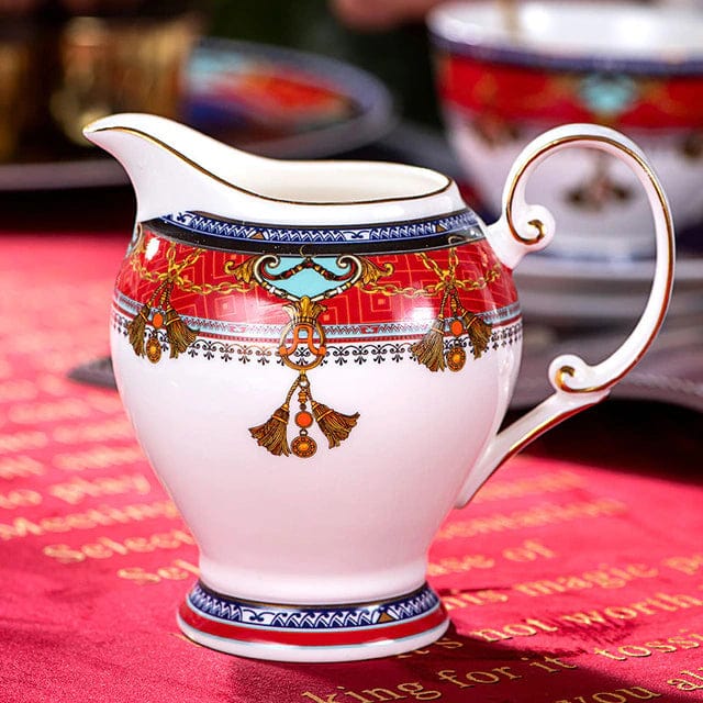 ALDO Home & Kitchen>Dinner Set new / Porcelain / Milk Pot Elegant Luxury French Royal Style Hand Made Fine Porcelain Bone China Gold Plated Coffee and Tea Set To Serve 2