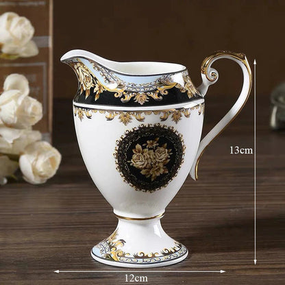 ALDO Home & Kitchen>Dinner Set new / Porcelain / Milk Pot Luxury English Royal Style Hand Made Fine Porcelain Bone China with Real  24 Karat Gold Plated Coffee and Tea Sets
