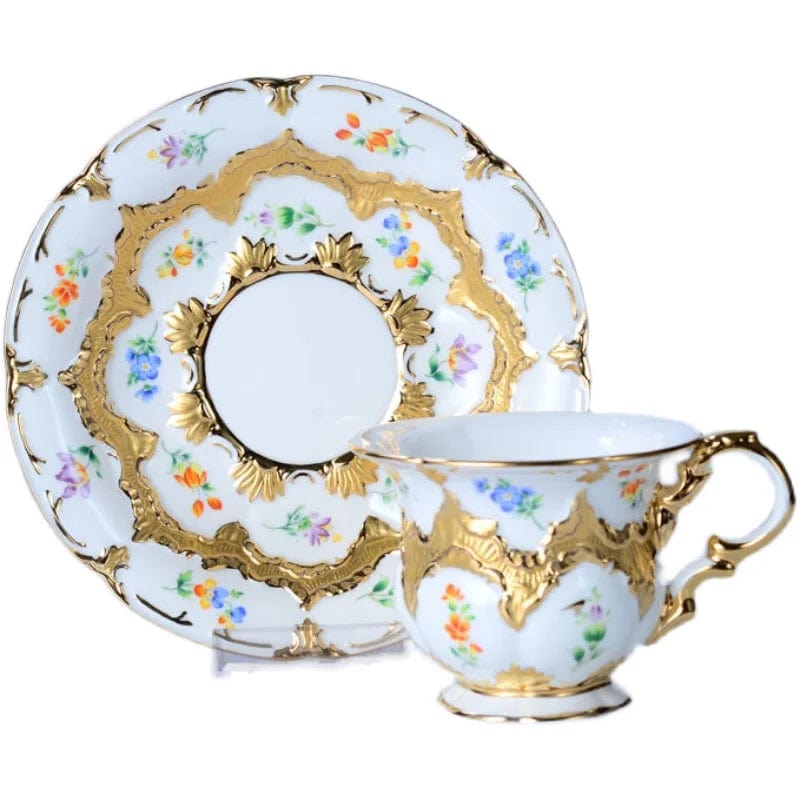 ALDO Home & Kitchen>Dinner Set>Tableware / Drinkware Coffee cup Royal Cort Luxury  Style Fine Porcelain 24 K Gold Plated Gold and White Coffee Tea sets