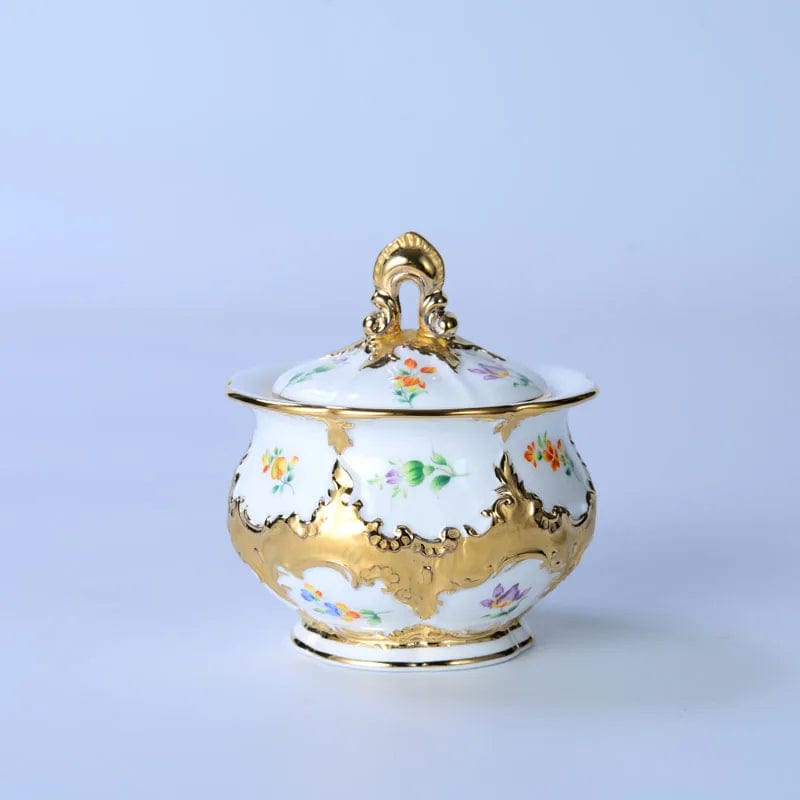 ALDO Home & Kitchen>Dinner Set>Tableware / Drinkware Sugar jar Royal Cort Luxury  Style Fine Porcelain 24 K Gold Plated Gold and White Coffee Tea sets