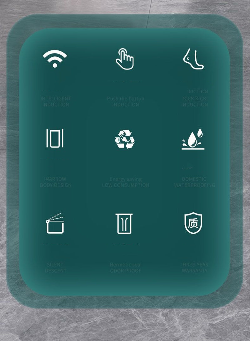ALDO Household Supplies > Waste Containment > Trash Cans & Wastebaskets 12.5" x 9.25" x 7.4" inches / ABC Plastic / Three Mode Opening Intelligent Smart Trash Can Three Mode Opening Kick Induction Smart Sensor Dustbin Rechargable USB Waterproof Garbage Bin Gray With Free Set Of Bags