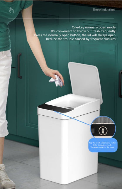 ALDO Household Supplies > Waste Containment > Trash Cans & Wastebaskets Intelligent Smart Trash Can Dual Mode Opening Smart Sensor Rechargeable USB Waterproof Garbage Bin Gray With Free Set Of Bags