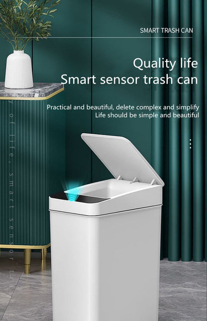 ALDO Household Supplies > Waste Containment > Trash Cans & Wastebaskets Intelligent Smart Trash Can Dual Mode Opening Smart Sensor Rechargeable USB with free 10pcs Garbage Bag