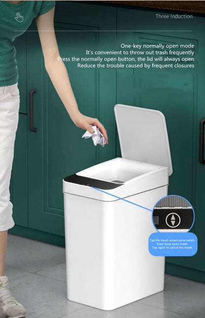 ALDO Household Supplies > Waste Containment > Trash Cans & Wastebaskets Intelligent Smart Trash Can Dual Mode Opening Smart Sensor Rechargeable USB with free 10pcs Garbage Bag