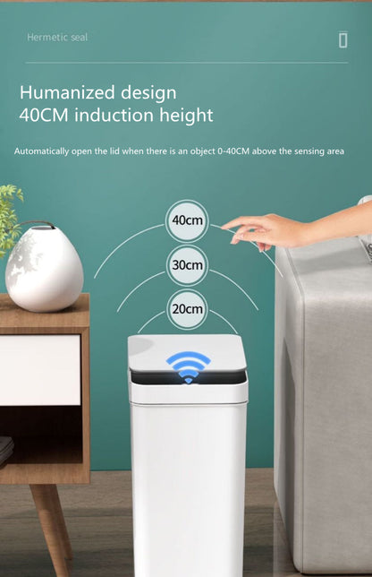 ALDO Household Supplies > Waste Containment > Trash Cans & Wastebaskets Intelligent Smart Trash Can Dual Mode Opening Smart Sensor Rechargeable USB with free 10pcs Garbage Bag