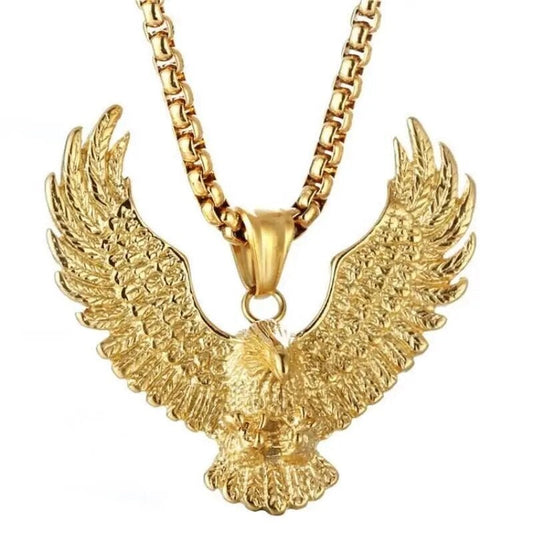 ALDO Jewelry American Golden Eagle Wing Patriotic Pendant Necklace for Men  amd Woman