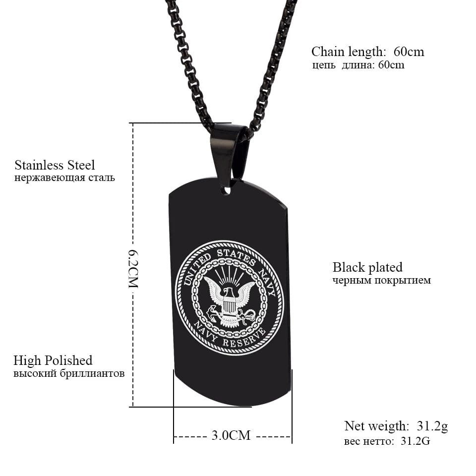 ALDO Jewelry American Unique  Black United States Military Pendant Necklasses
