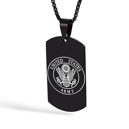 ALDO Jewelry American Unique  Black United States Military Pendant Necklasses