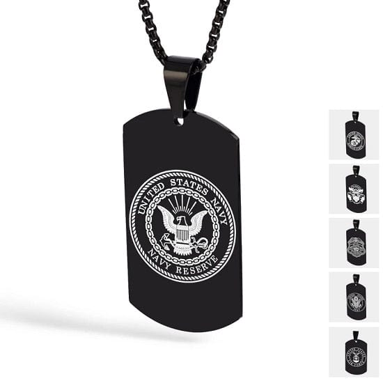 ALDO Jewelry American Unique  Black United States Military Pendant Necklasses