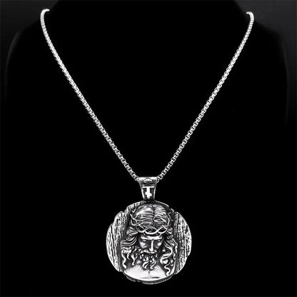 ALDO Jewelry Christian Crown of Thorns Jesus Necklace With Cross for  Men and Women Stainless Steel