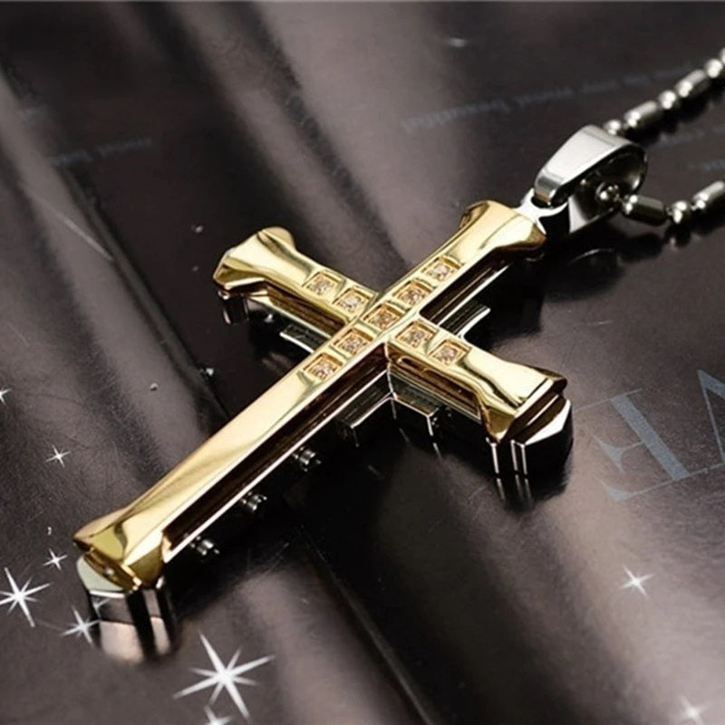 ALDO Jewelry Christian Man and Woman Cross Jesus 18 karat Gold Plated Crystal Cross Pendant Necklace  New Hot Sale